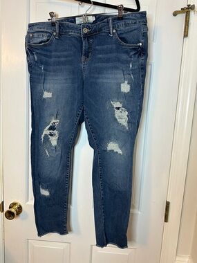 Torrid Boyfriend Distressed Dark Wash Jeans